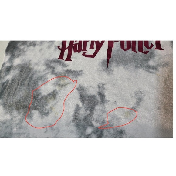 Harry Potter Graphic T-Shirt Tie Dye Top Novelty Tee Cute Ruffle Trim L - Picture 8 of 9